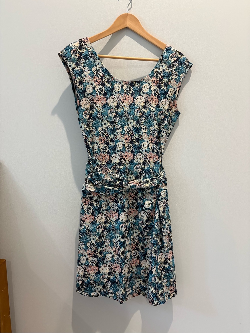 Patagonia Floral Scoop Neck Dress in Teal and Pink